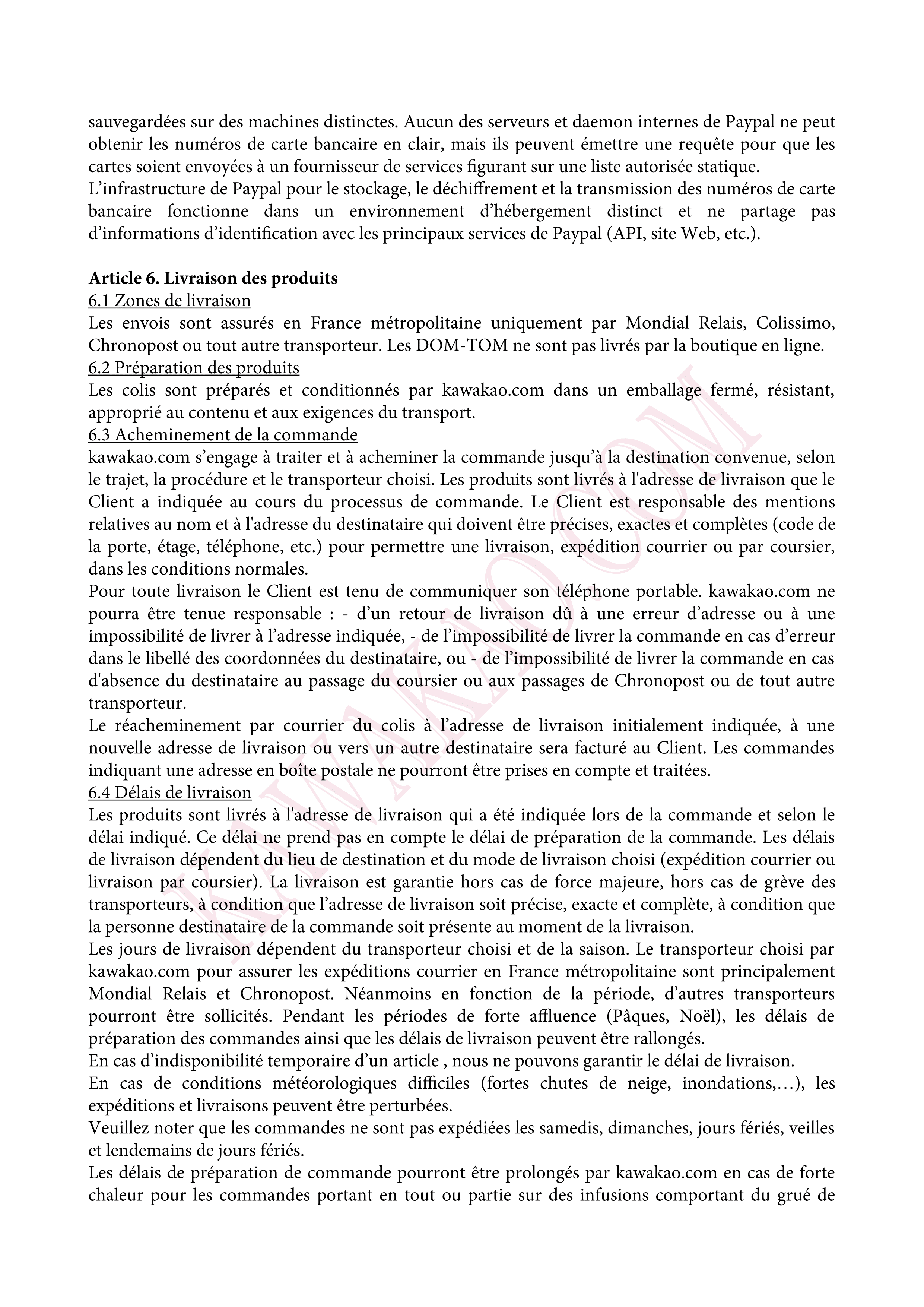 conditions générales de vente du site kawakao.com page 3