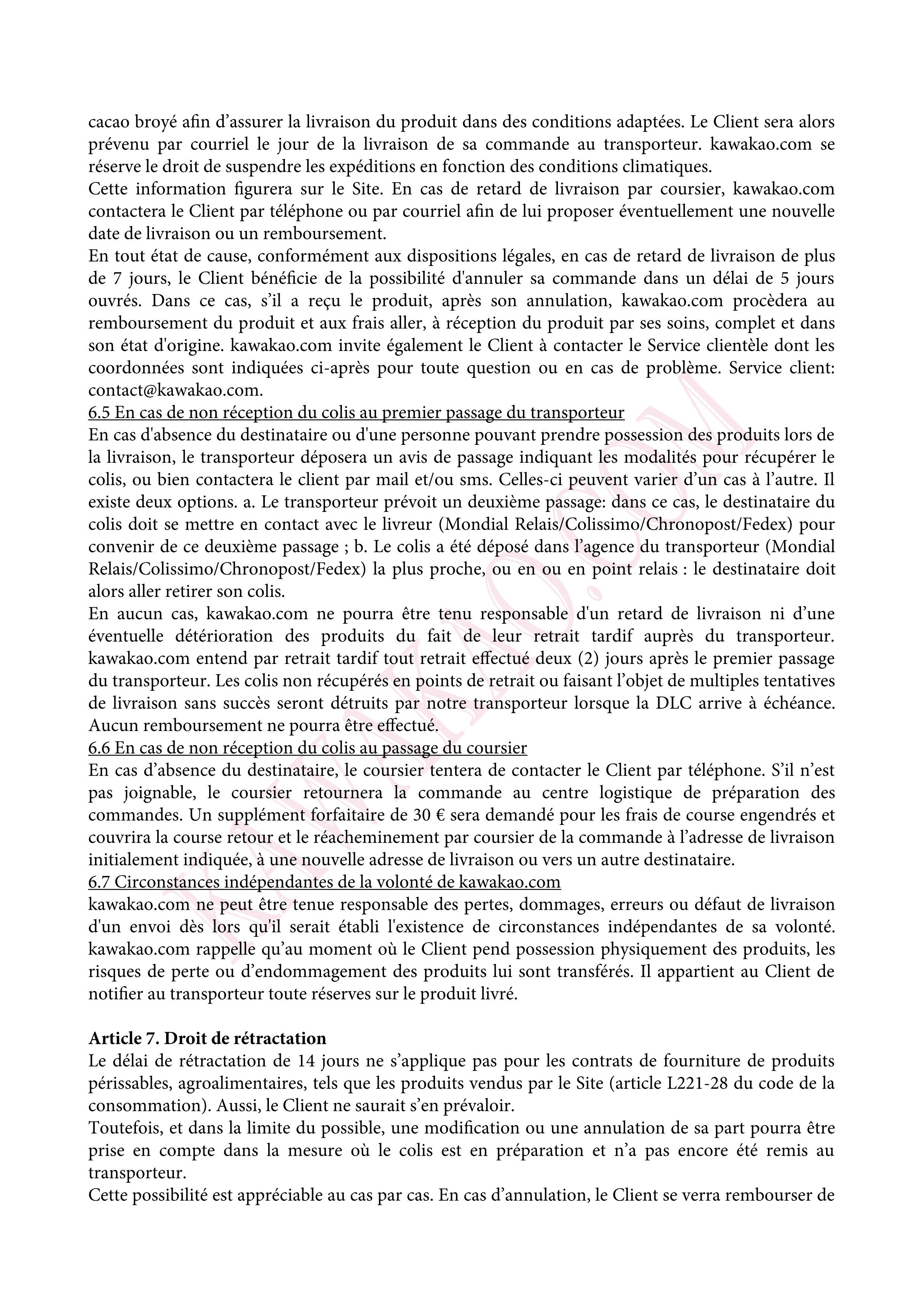 conditions générales de vente du site kawakao.com page 4